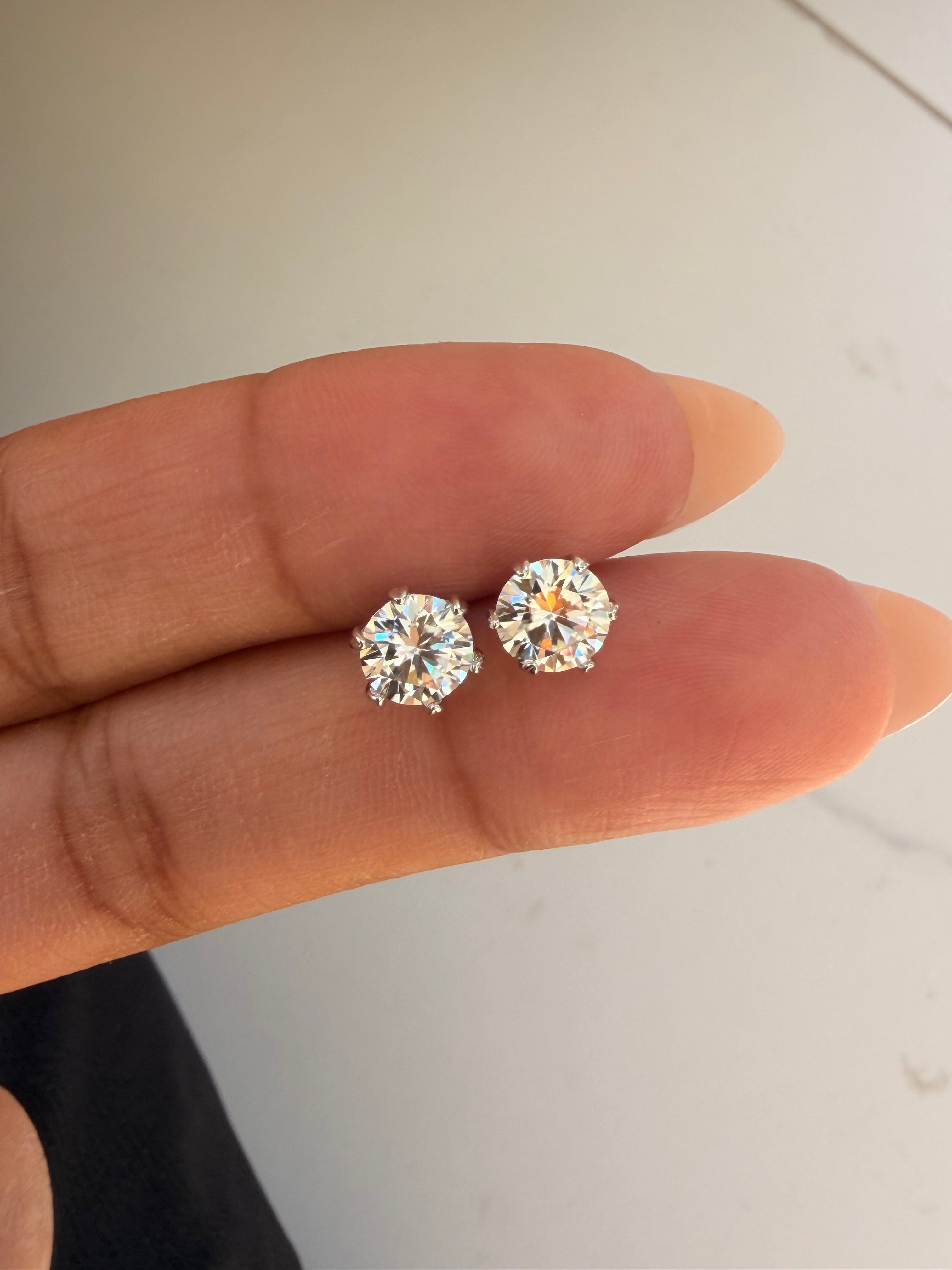 Brinco Solitário em Moissanite