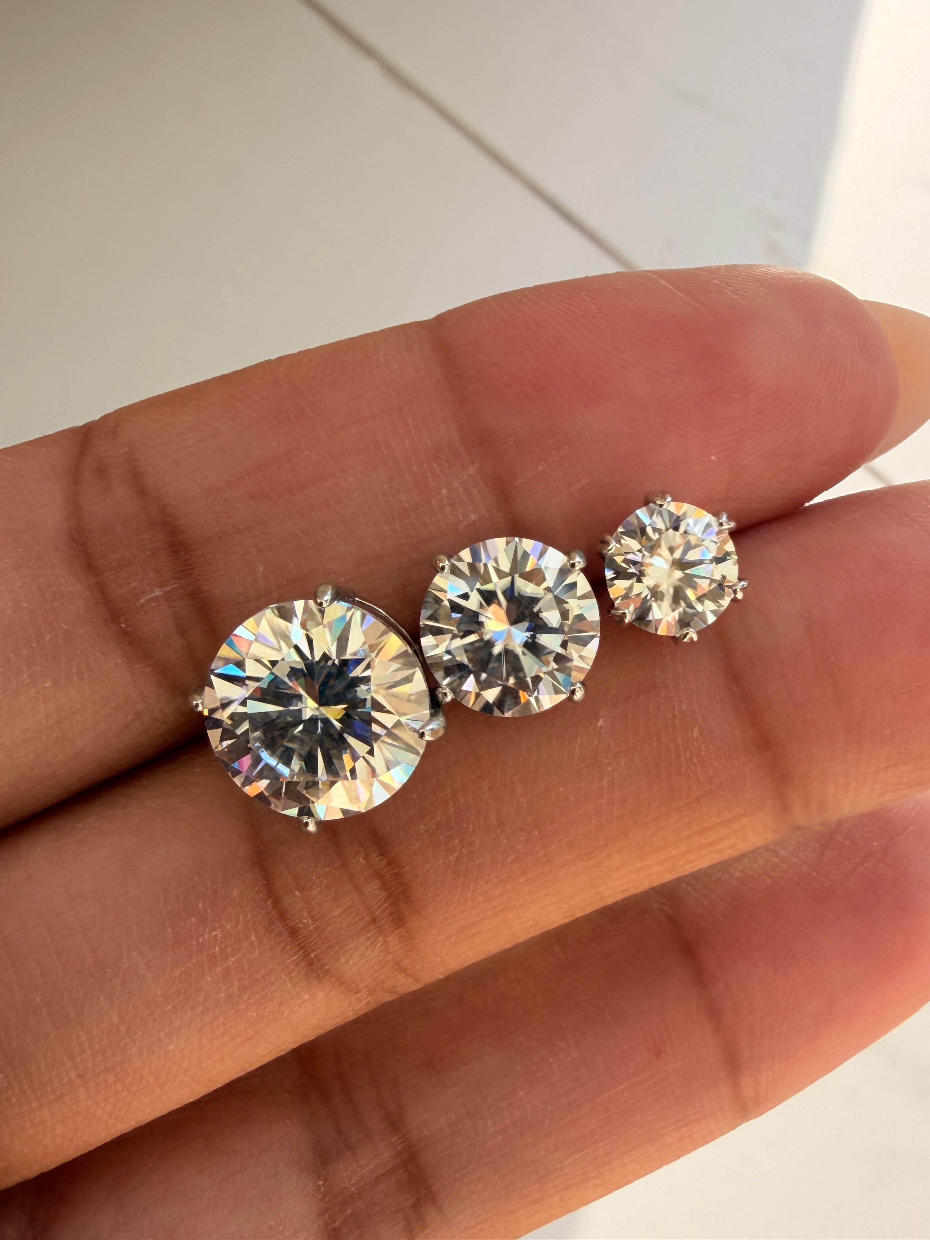 Brinco Solitário em Moissanite